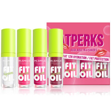 4 Colors Lip Oil Lip Glaze Hydrating Lip Glow Oil Fit Oil Lip Care Shiny Transparent Lip Gloss Plumping Long Lasting Nourishing Non-sticky Fresh Cl