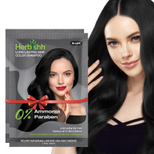 Herbishh Travel Pack Hair Dye Color sampon tasakban + 1db argn hajmaszk tasak (fekete 2 tasak)