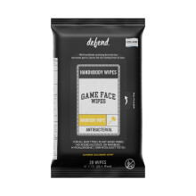 Game Face Antibacterial Warrior Wipes - Hand & Surface Disinfecting Wipes | 25 Count Pack XL Size 100% Compostable Naturally Formulated | Leaves Ski