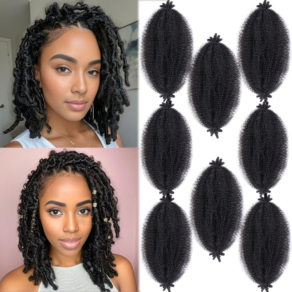 Marley Twist Braiding Hair 12Inch Springy Afro Twist Cheveux 8 Packs Pr-Emballage Pr-Emballage Pour Locs Doux Locs Noir-image
