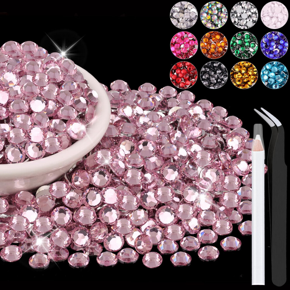 4000 Sztuk 5 Mm Cyrkonie Z Zywicy Luzem (Jasnorzowy) Olsniewajace Krysztaly Z Plaskim Tylem Cyrkonie Do Rekodziela Diy Ozdoby Do Paznokci Klejnoty D-image