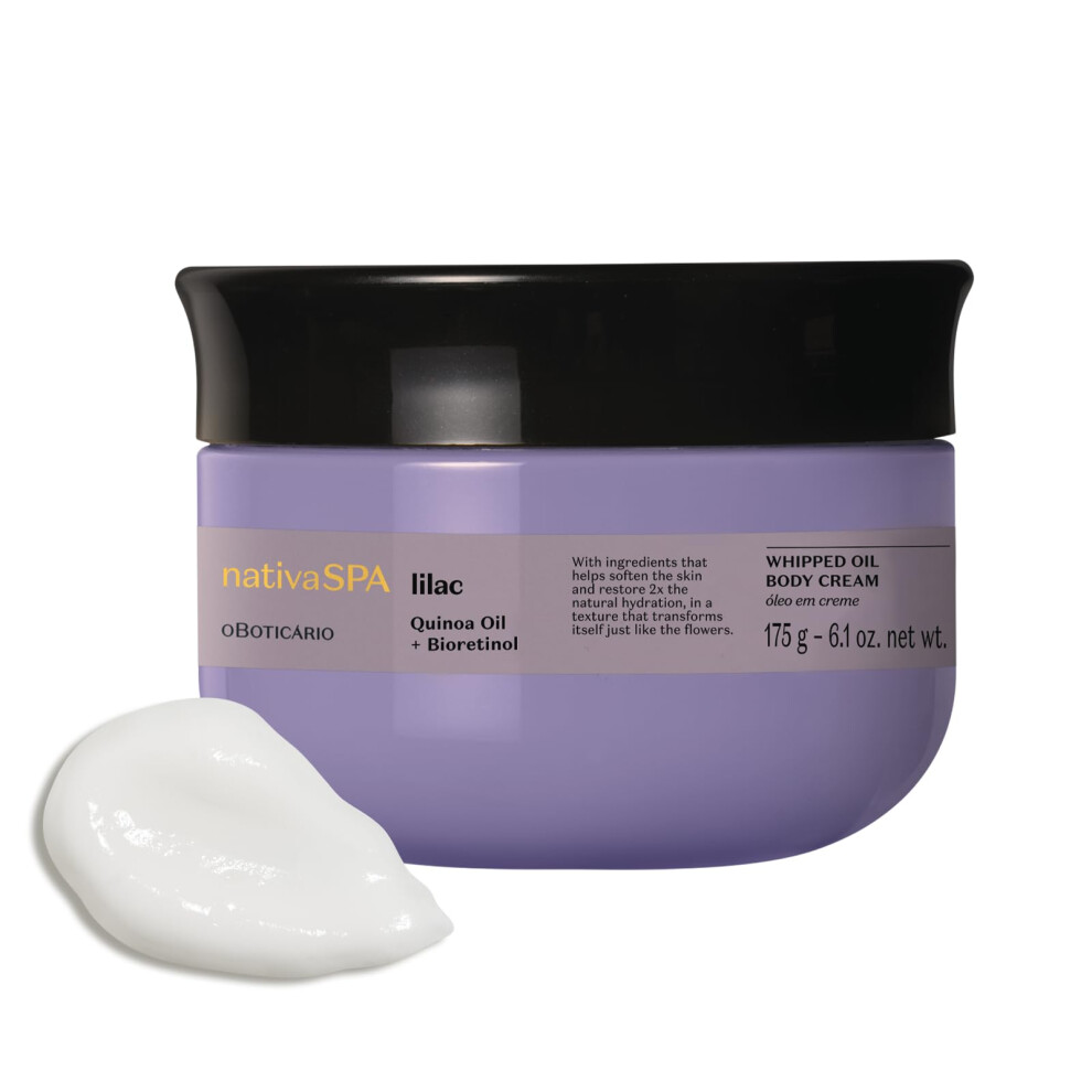 Nativa Spa O Botic? Lilac/Cream Nativa Spa By O Botic?Rio Smoothing Whipped Oil Body With Quinoa Oil & Bioretinol Luxurious Fragranced Oil For Skin 6.1 Ounce