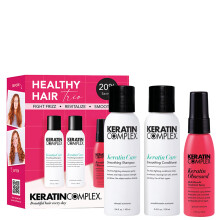 Keratin Complex - Healthy Hair Trio - Keratin Care Szampon i odzywka 3,4 uncji & Keratin Obsessed Wielozadaniowy spray leczniczy 50 ml