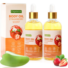 Umpeimvon 2 Pack 3,38 fl.oz Eper testolaj zuhanyozs utn C- s E-vitamin Gua Sha testolajok illatostott testolajok noknek szraz testolaj l borre