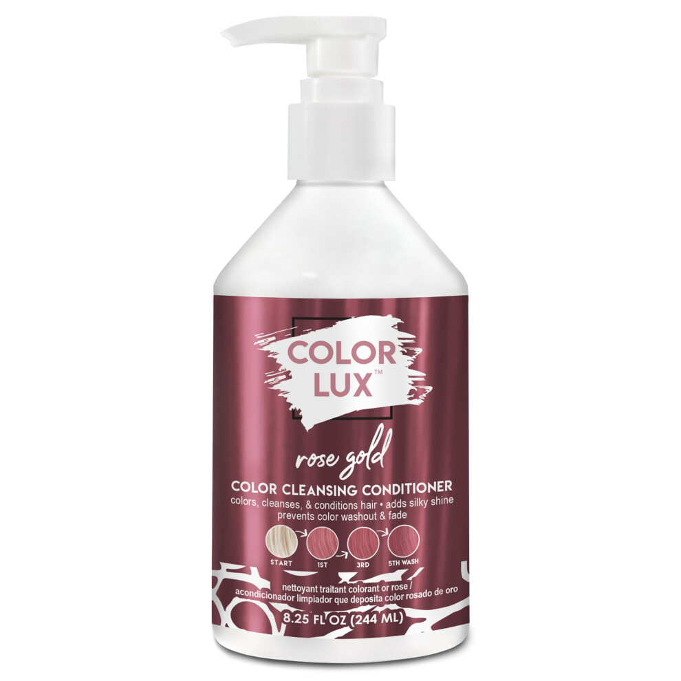 Farebn Lux Gold Color Lux Color Cleansing Conditioner Rose 3-In-1 Color Depositing Formula Vegan Sulfate-Free Paraben-Free 8.25 Oz