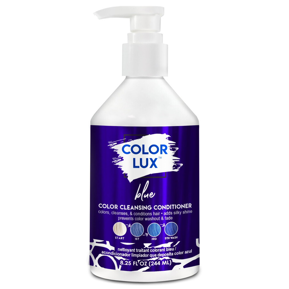 Farebn Lux Blue Color Lux Color Cleansing Conditioner 3-In-1 Color Depositing Formula Vegan Sulfate-Free Paraben-Free 8.25 Oz
