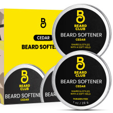 Manteca de barba de cedro The Beard Club - B   lsamo suavizante, hidratante y acondicionador sin enjuague para hombres - Cera para barba - 2 oz