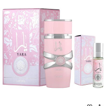 Lattafa Yara EDP 3,4 Fl Oz + Yara parfymolja 0,34 Fl Oz Bundle