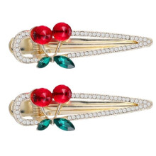 2kpl Sweet Cherry hiusklipsit tekojalokivi Cherry Fruit hiukset Barrettes Duckbill Clip Hiusneulat Hiustarvikkeet Bling Cherry Clip Naisten Tytöt Kli