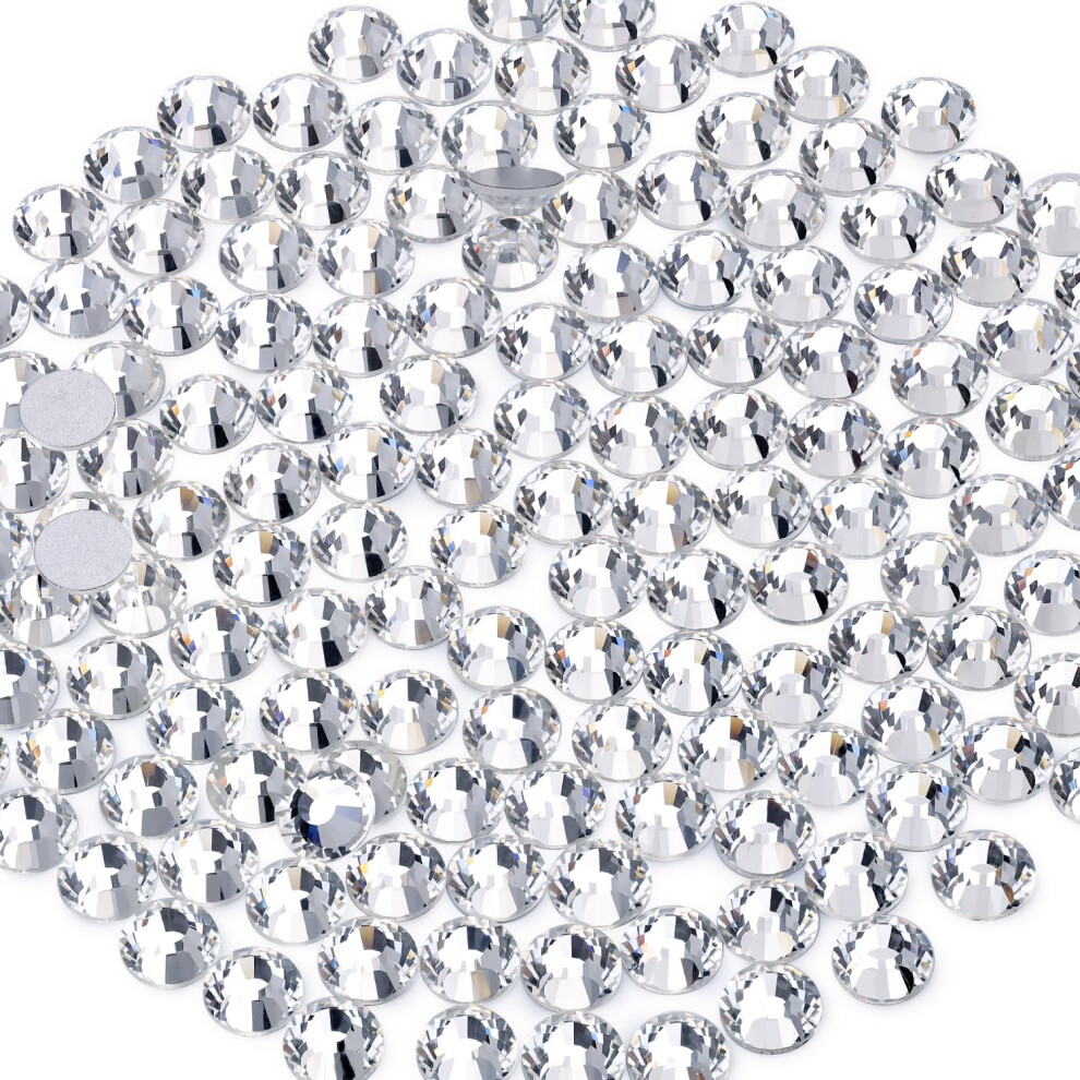 200Pcs Ss40/8Mm Crystalnestones (Przezroczyste) Zlogowe Plaskie Szklane Dysze Do Tworzenia Diy Paznokcie Dekoracja Makijazu Dekoracja Dekoracja-image