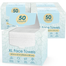 Fygrip 200 Count (4 Box) XL Disponable Face Håndklæder 10 x 12 100% Viscose Fiber Blød og hudvenlig ansigtshåndværk