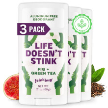 Stinkbug Naturals Organic Aluminum Free Deodorant Stick with Fig + Green Tea, Coconut Oil, Paraben Free, Sensitive Skin Deodorant, 2.1 Ounce Pack of 3