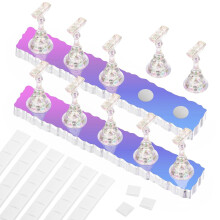 Pr sentoir ongles en acrylique, support magn tique pour nail art, 54 pi ces, p te adh sive r utilisable pour nail art (Aurora)