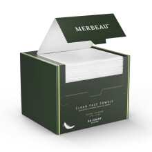 Merbeau Clean Ansigtsh?ndkl?der til f?lsom hud 100% USDA biobaserede ansigtsh?ndkl?der 50 Count Ultra Soft Makeup Remover Dry Wipes Bomuld