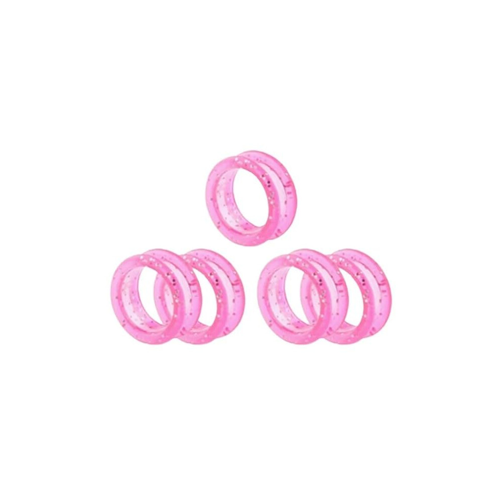 Labriciyon Pink 5Pcs Silicone Scissors Inserts Finger Protector Ring For Barber Hair Cutting Scissors Finger Rings Grips Grooming Shear Thumb Pet Shears Hair Cut
