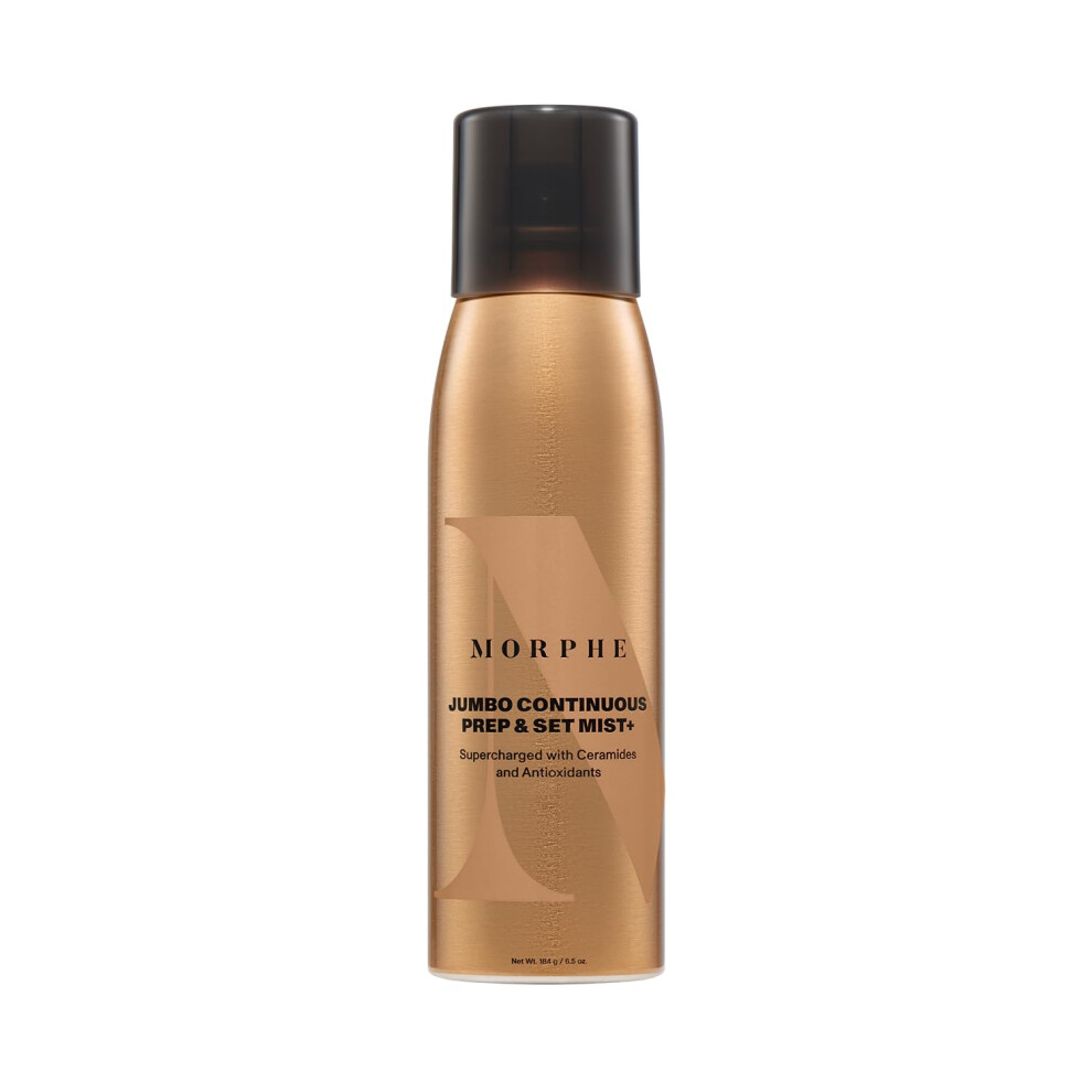 Morphe Jumbo Continuous Prep & Set Face Mist - Hydrating Setting Spray for Makeup & Skin Prep - Enriched with Ceramides and Antioxidants for a Radiant