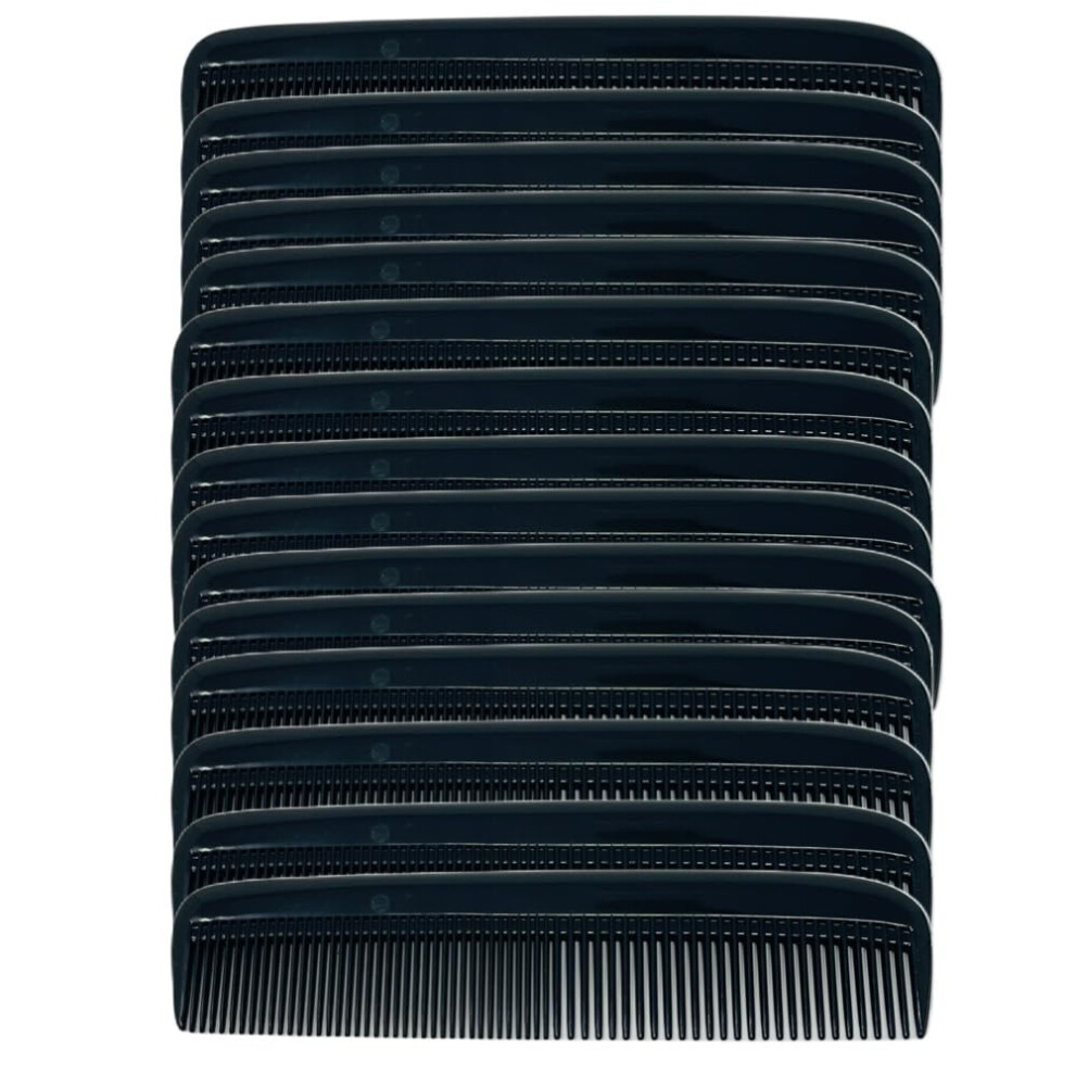 G.b.s Unisex Black (15 Pack) Pocket Comb Unbreakable Round Teeth Course Fine Pocket Beard & Mustache Combs For Men's Hair ( 5 Inch (Pack Of 15))