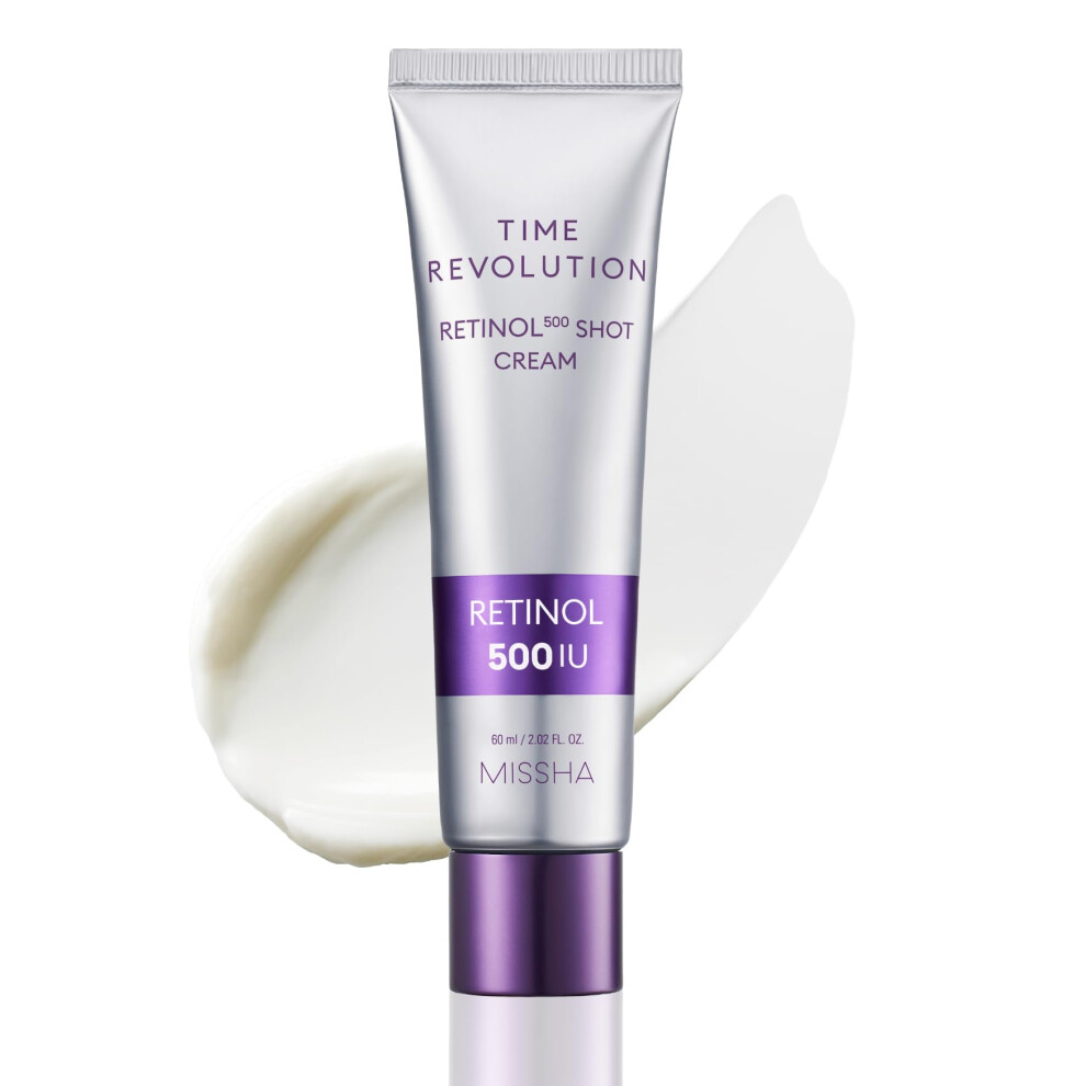 Missha Cream Time Revolution Night Repair Retinol 500 Shot 2.02 Fl Oz - Advanced Korean Retinol For Face Skin Barrier Strengthening Improved E