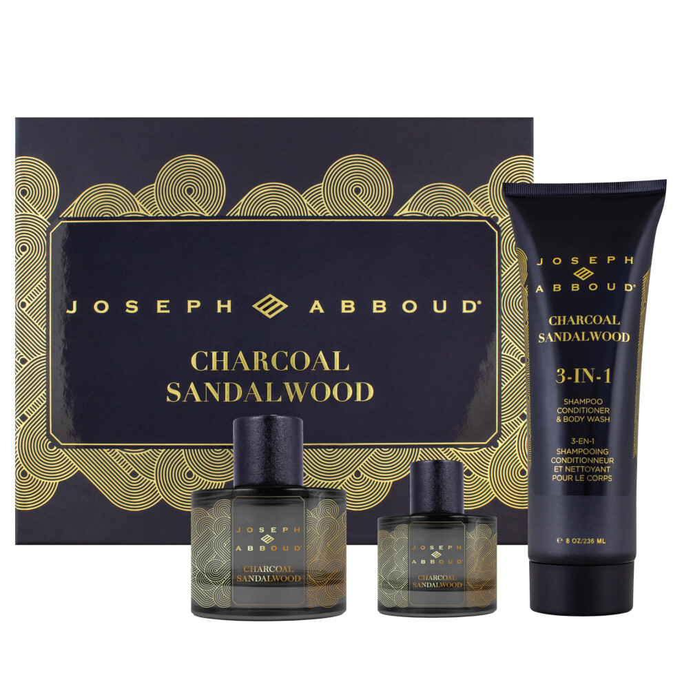 Jozef Abboud Joseph Abboud Charcoal Sandalwood Eau De Parfum Gift Set For Him 3.4 Fl. Oz