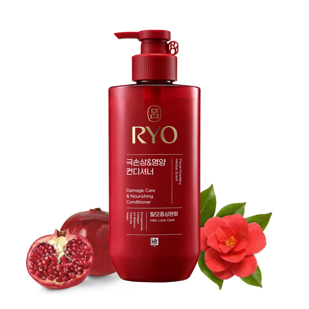 Ryo Hair Damage Care & Nourishing Conditioner With Korean Ginseng & Caffeine - Repair And Moisturizing Hair Loss Care Strengthening Hair Roots 16.2