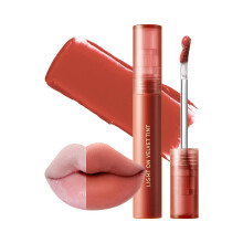 Nature Republic Light on Velvet Tint (04 MOOD APRICOT) Flssiger Lippenstift-Lippentnung Unschrfeeffekt fr Lippen und Wangen, nackte Lippen, weich