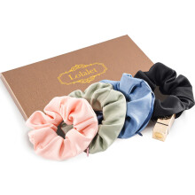 Lolalet Stash Scrunchies 4 STK H?r Scrunchies med lynl?slomme Skjult lomme Scrunchie til Skjul penge Elastiske h?rb?nd Hestehaleholder Tilbeh?r t