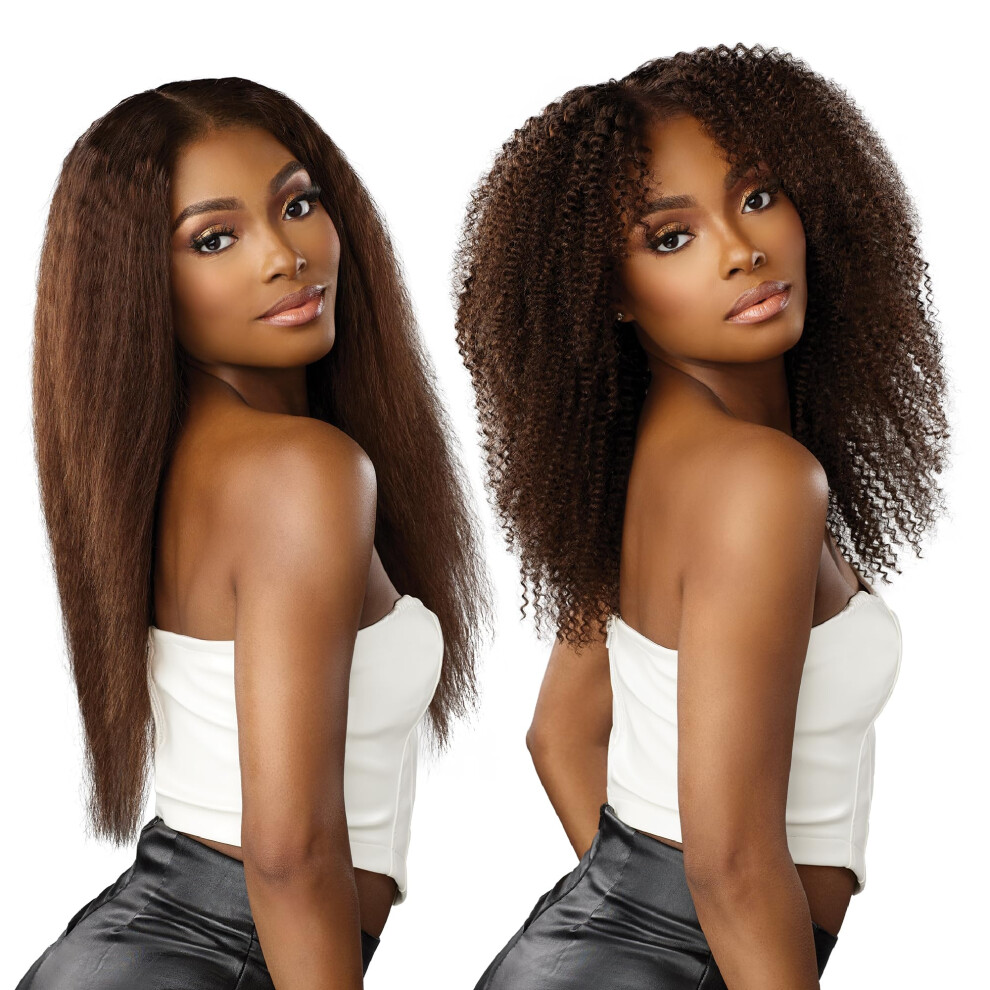 Sensationnel Unisex Black Empire Multi Weave Hair - Wet And Wavy Kinky Curly Human Hair 3 Bundle Layered Lengths (12 14 16 Inch 1B Offblack)