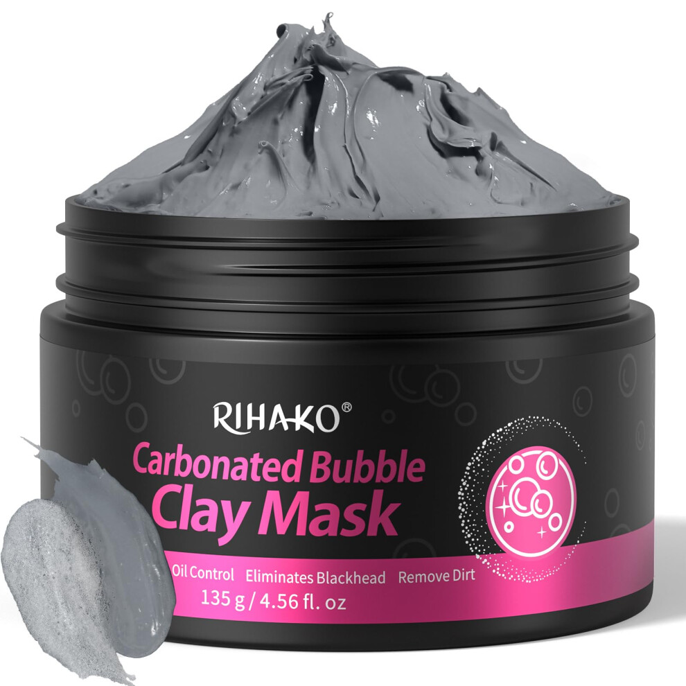 Rihako Carbonated Bubble Clay Mask -Exfoliation Face Mask | Detoxing Clay Mask For Blackhead Removal Dull Skin Skincare Facial Mask For Controlling Oi