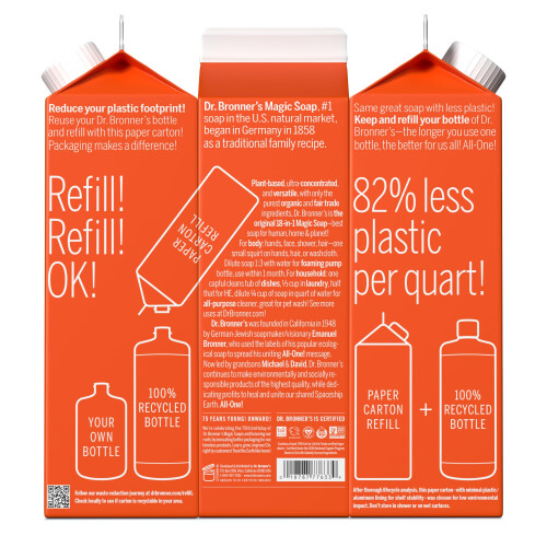 Dr Bronner's Dr. Bronner's Pure-Castile Liquid Soap Refill (Tea Tree 32oz frpackning med 2) 1