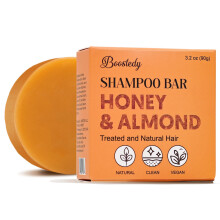 Boostedy Honey & Almond Shampoo Bar Sulfatfrei, feuchtigkeitsspendend und pflegend, natrlich, sauber, vegan, geeignet fr alle Haartypen 3,2 oz