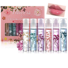 Skynest Girls Roll On Lip Gloss Set with Case 6 Pcs Glossy Lip Make up for Kids and Teens Fruity Flavors Kid Friendly Party Gift Best Friends (Pi