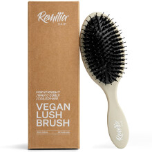 Remilia Hair Vegan Lush Brush - Frig?rende h?rb?rste til alle h?rtyper Naturligt lige kr?llet v?dt og t?rt h?r - H?rkam med veganske orneb?rster