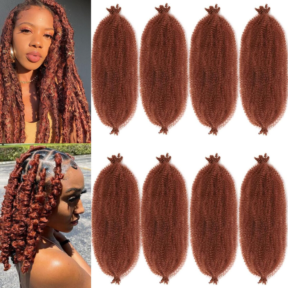 Miyamarch Unisex Not,Specified 8 Packs Springy Afro Twist Hair Ginger Marley Twist Braiding Hair 12 Inch Short Marley Twist Kinky Braiding Hair Extensions For Women Faux Soft Locs