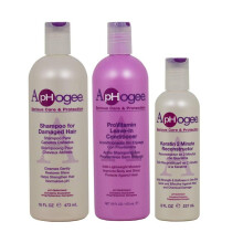 ApHogee Shampoo for Damaged Hair 16 Fl Oz ProVitamin Leave-In Conditioner 16 Fl Oz Keratin 2 Minute Reconstructor 8 Fl Oz Set