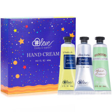 BODY & EARTH # LOVE Set regalo crema mani Crema mani naturale con vitamina E e olio di argan per mani secche 3 x 2,0 oz Crema mani formato viaggi