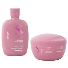Alfaparf Milano Semi di Lino Moisture Nutritive Sulfate Free Shampoo and Hair Mask Set for Dry Hair - Hydrates Nourishes Softens - Safe on Color Tr