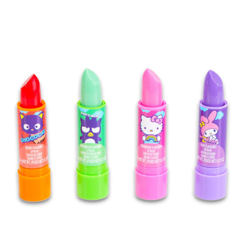 Hello Kitty Lip Balm Set - 4 Pack Plus Light Up Mirror  Stickers & More 2