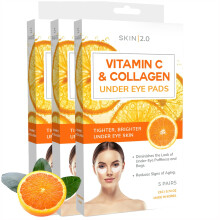 Skin 2.0 Vitamin C & Collagen Under Eye Patches - Dermatologist Tested - Brightens Dark Circles Tightens Under Eye Skin Anti-Aging - Natural In