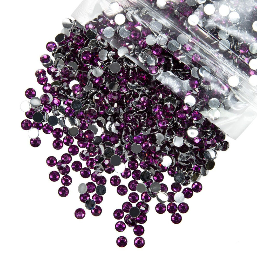 Qiipii - 5300 Diamantes De Imitaci N De Resina De Cristal Morado Uva De 3 Mm Para Manualidades, Piedras Moradas Planas, SS10 A Granel, Cristales,-image