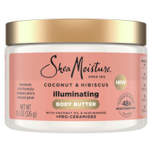 SheaMoisture vilgt testvaj kkusz s hibiszkusz niacinamiddal s pro-ceramidokkal, megjt borrel Natural Glow 48H hidratl 11,5 uncia