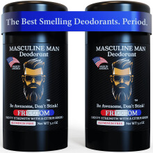 MASCULINE MAN - The BEST SMELLING Natural Deodorant for Men | Aluminum Free | Premium Ingredients | All Day Odor Protection | Skin Safe | 2 Pack - 3.2