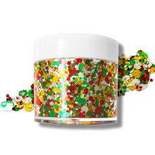 Juleglittergel til kropsh?r og l?befarveskiftende glittergel under lys (jul)