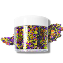 Halloween glittergel til kropsh?r og l?befarveskiftende glittergel under lys (Halloween)