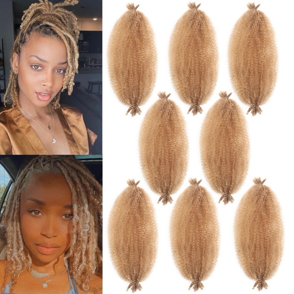Miyamarch Unisex 8 Packs Springy Afro Twist Hair 8 Inch Marley Twist Braiding Hair Kinky Twist Hair Short Marley Hair Wrapping Hair For Soft Locs Passion Hair Extensio