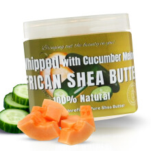 RA COSMETICS Bite Maslo Shea Ogrek-Melon - 12oz | 100% czystego i naturalnego afrykanskiego masla shea dla mezczyzn i kobiet - recznie robiony krem
