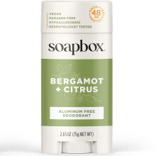 Soapbox Aluminum Free Deodorant Bergamot & Citrus Scented Deodorant Scented Aluminum-Free Natural Deodorants 2.65oz