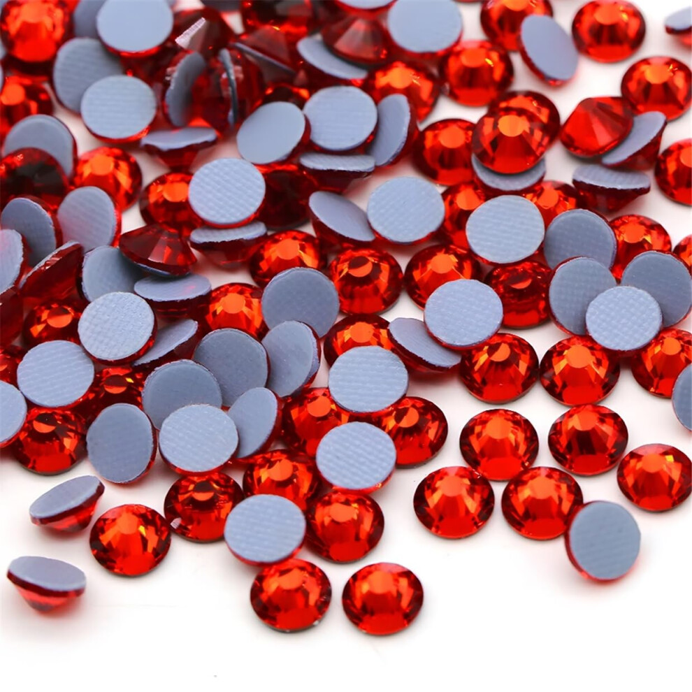 Kzkcy Light/Red Hotfix Rhinestones Flatback Glass Rhinestone 1440Pcs Ss20 4.6-4.8Mm Round Gems For Nails Art Glitter Crystals Stone Diy Bags Clothes Shoes ( Red)