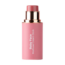 MCoBeauty Baby Face Mehrzweck-Cremestift Lou Lou, tieferer Rosenton, seidig glattes, aufbaubares Rouge für Augen, Lippen und Wangen, vegane, tiervers