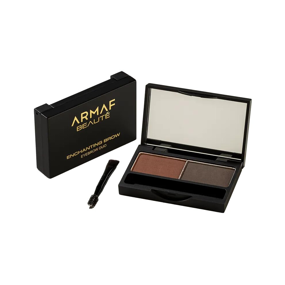 Armaf Beaut? Enchanting Brow Eyebrow Duo - Dual Tone Eyebrow Powder Kit for Easy Application  Natural Look  Brow Powder | Expresso