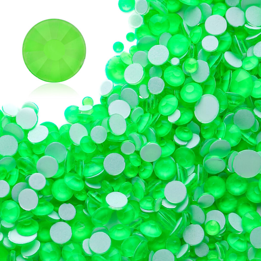 Strass Plats Meibite Vert Fluo En Verre Pour Nail Art Et Loisirs CréAtifs, Pierres PréCieuses En Cristal En Vrac (Vert Fluo SS12, 1 440 PièCes, 2-image